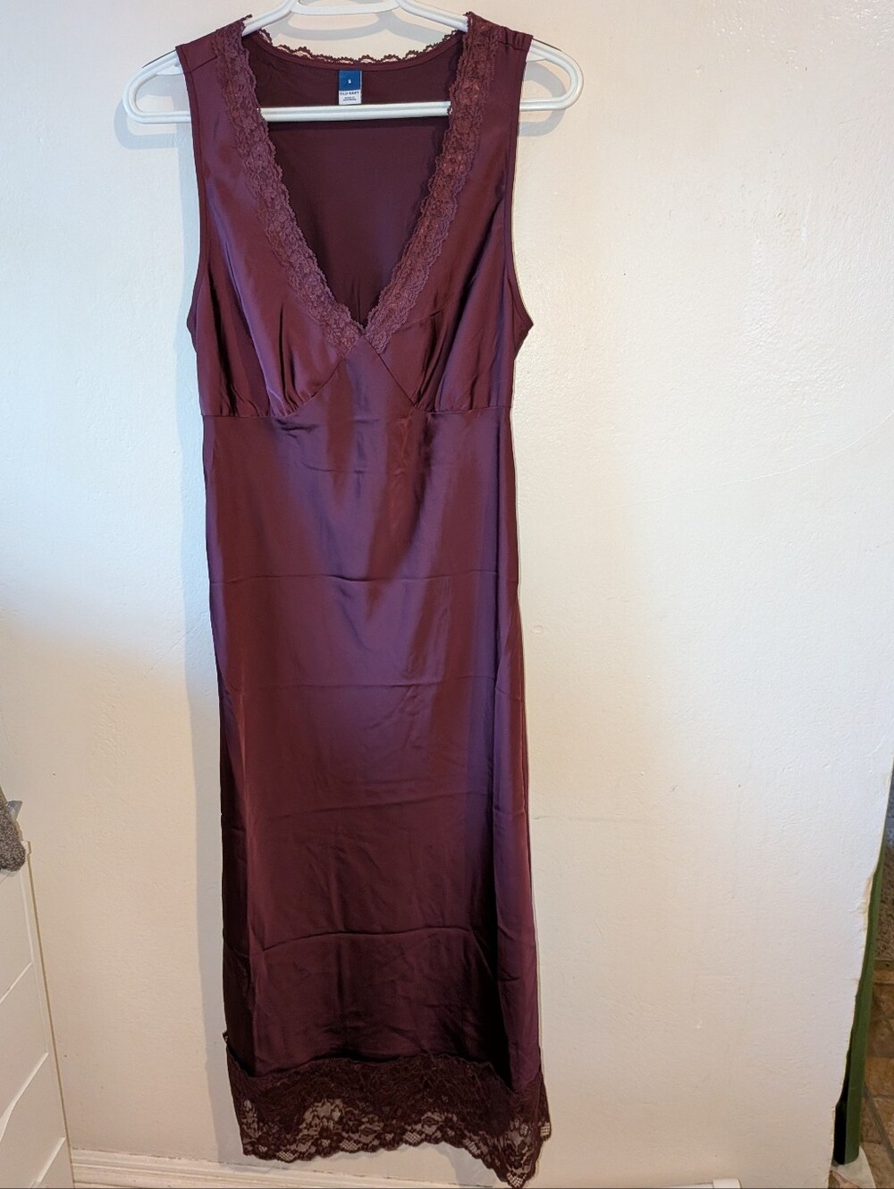 Old Navy Lace-Trim Burgandy Slip Dress
